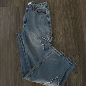 Angel Kiss Denim Jeans with Silver Button
